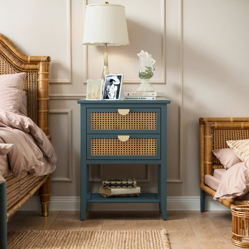 Wicker end tables with drawers discount